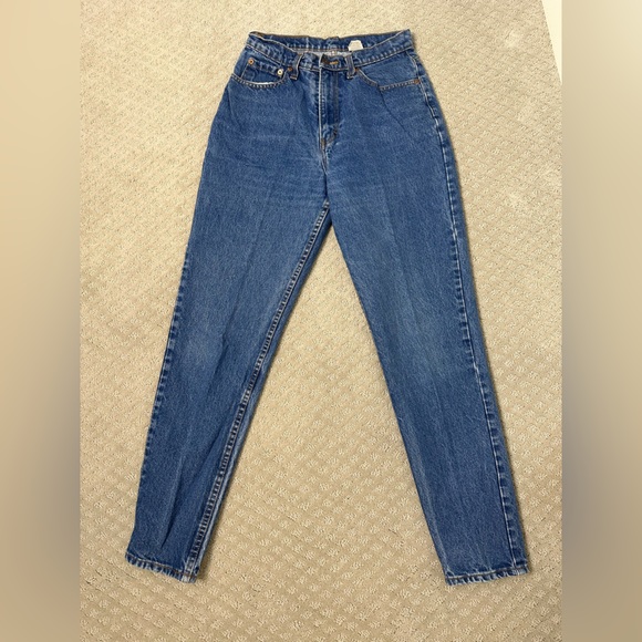 Sz 11/12 Jordache vintage 90s jeans medium wash high rise stovepipe fit like new - Picture 3 of 8